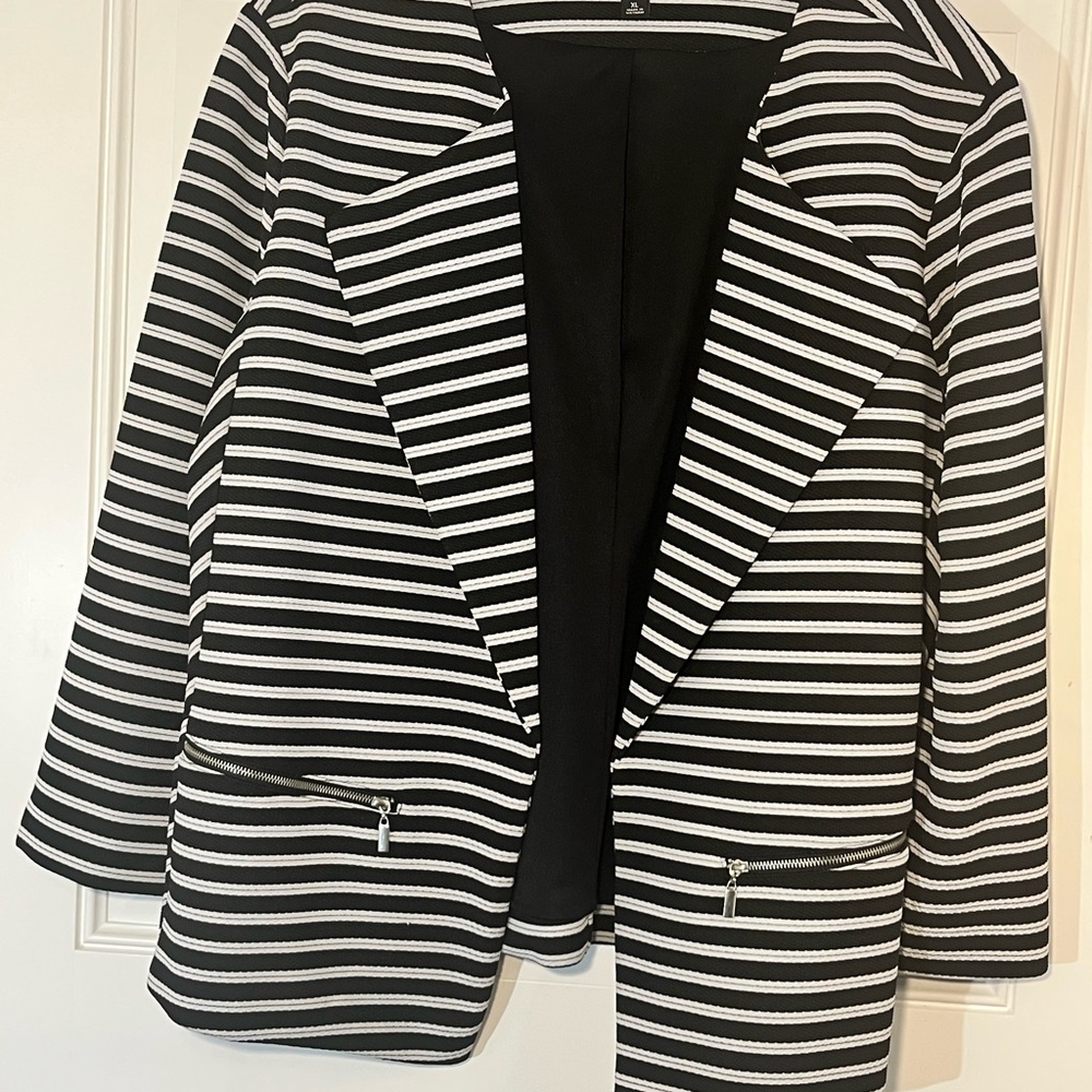 Striped Black and White Women's Jacket